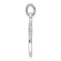 Sterling Silver Platinum-plated Polished Cross Pendant view 2