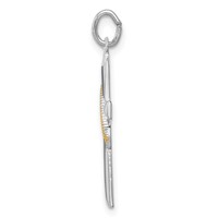 Sterling Silver Platinum-plated & Gold-tone Cross Pendant view 2