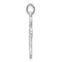 Sterling Silver Platinum-plated Diamond-Cut Cross Pendant view 2