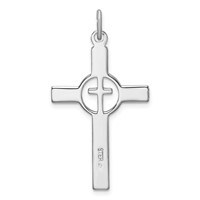 Sterling Silver Platinum-plated & Gold-tone Cross Pendant view 3