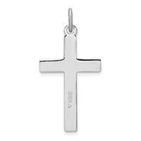 Sterling Silver Platinum-plated Diamond-Cut Cross Pendant view 3