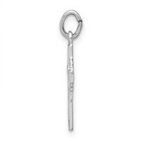 Sterling Silver Platinum-plated Diamond Cut Cross Pendant view 2