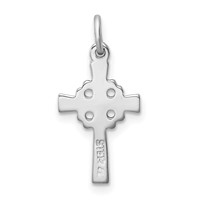 Sterling Silver Platinum-plated Diamond Cut Cross Pendant view 3