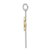 Sterling Silver Platinum-plated & Gold-tone Cross Pendant view 2