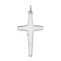 Sterling Silver Platinum-plated & Gold-tone Cross Pendant view 3