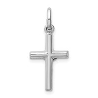 Sterling Silver Rhodium-plated Polished Crucifix Cross Pendant view 3