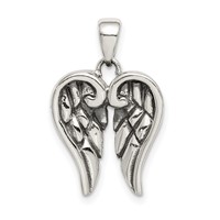 Sterling Silver Antiqued Wing Pendant view 1