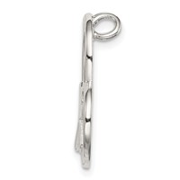 Sterling Silver Polished Cross Heart Chain Slide view 2