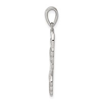 Sterling Silver Diamond & Diamond-cut Angel Pendant view 2