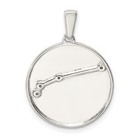 Sterling Silver Rhodium-plated & CZ Aries Zodiac Pendant view 2