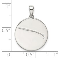 Sterling Silver Rhodium-plated & CZ Aries Zodiac Pendant view 4