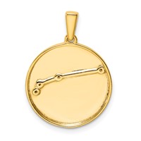 Sterling Silver Gold-plated & CZ Aries Zodiac Pendant view 3