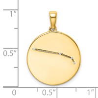 Sterling Silver Gold-plated & CZ Aries Zodiac Pendant view 4