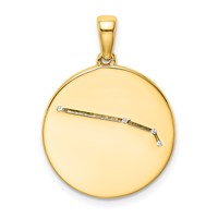 Sterling Silver Gold-plated & CZ Aries Zodiac Pendant view 1