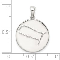 Sterling Silver Rhodium-plated & CZ Gemini Zodiac Pendant view 4