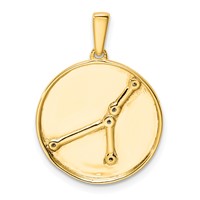 Sterling Silver Gold-plated & CZ Cancer Zodiac Pendant view 3