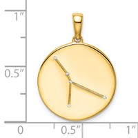 Sterling Silver Gold-plated & CZ Cancer Zodiac Pendant view 4