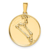 Sterling Silver Gold-plated & CZ Leo Zodiac Pendant view 3