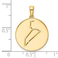 Sterling Silver Gold-plated & CZ Leo Zodiac Pendant view 4