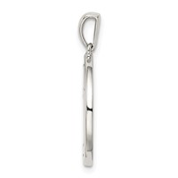 Sterling Silver Rhodium-plated & CZ Libra Zodiac Pendant view 2