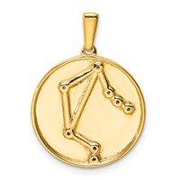 Sterling Silver Gold-plated & CZ Libra Zodiac Pendant view 3