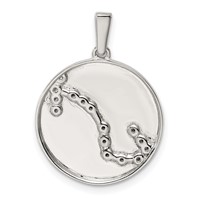 Sterling Silver Rhodium-plated & CZ Scorpio Zodiac Pendant view 3