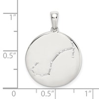 Sterling Silver Rhodium-plated & CZ Scorpio Zodiac Pendant view 4