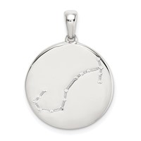Sterling Silver Rhodium-plated & CZ Scorpio Zodiac Pendant view 1