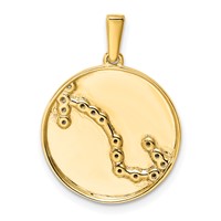 Sterling Silver Gold-plated & CZ Scorpio Zodiac Pendant view 3