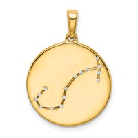 Sterling Silver Gold-plated & CZ Scorpio Zodiac Pendant view 1