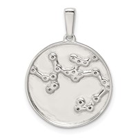 Sterling Silver Rhodium-plated & CZ Sagittarius Zodiac Pendant view 3