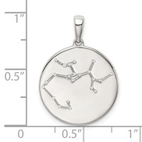 Sterling Silver Rhodium-plated & CZ Sagittarius Zodiac Pendant view 4