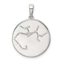 Sterling Silver Rhodium-plated & CZ Sagittarius Zodiac Pendant view 1