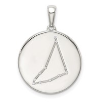 Sterling Silver Rhodium-plated & CZ Capricorn Zodiac Pendant view 1