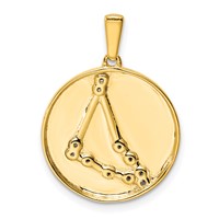 Sterling Silver Gold-plated & CZ Capricorn Zodiac Pendant view 3