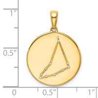 Sterling Silver Gold-plated & CZ Capricorn Zodiac Pendant view 4