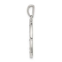 Sterling Silver Rhodium-plated & CZ Aquarius Zodiac Pendant view 2