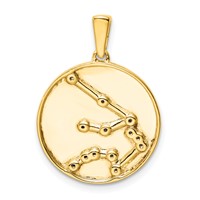 Sterling Silver Gold-plated & CZ Aquarius Zodiac Pendant view 3
