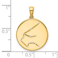 Sterling Silver Gold-plated & CZ Aquarius Zodiac Pendant view 4