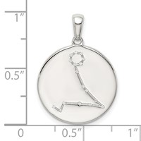 Sterling Silver Rhodium-plated & CZ Pisces Zodiac Pendant view 4