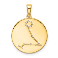 Sterling Silver Gold-plated & CZ Pisces Zodiac Pendant view 1