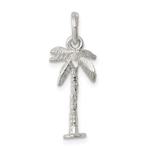 Sterling Silver Polished 3-D Palm Tree Charm