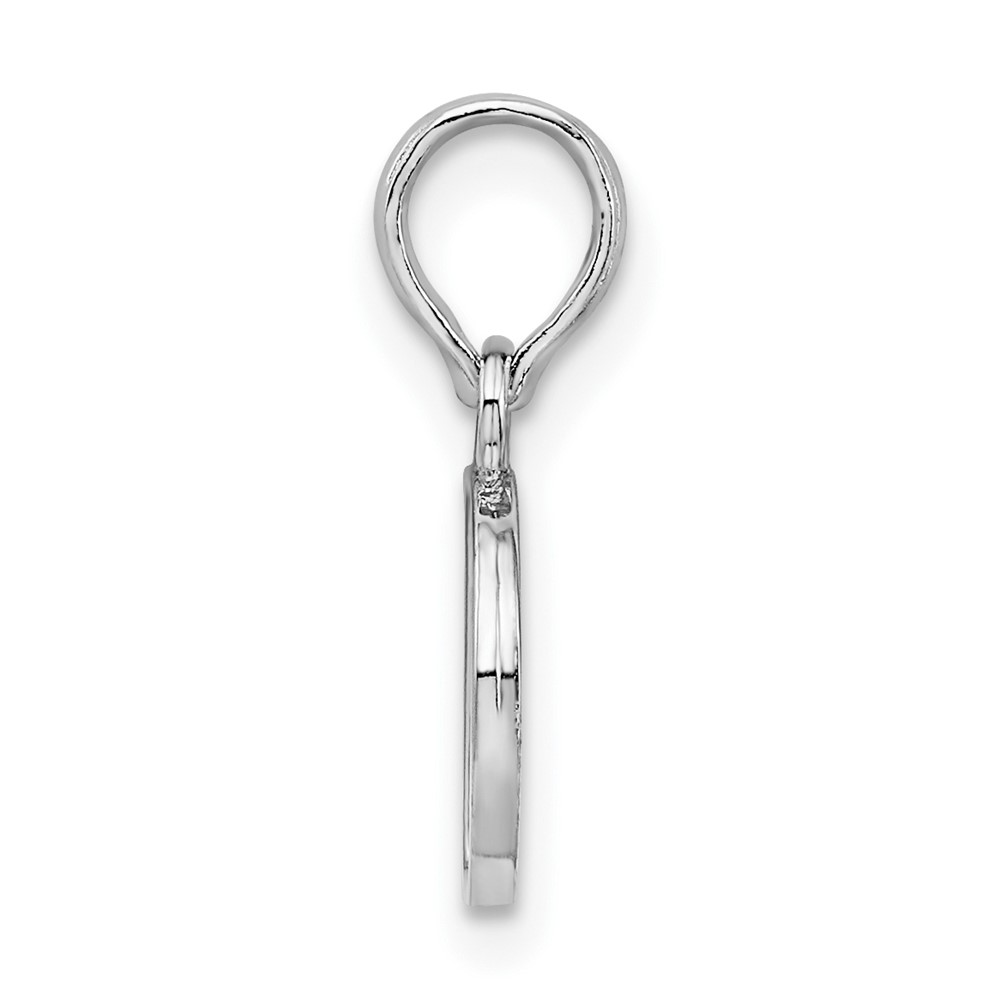 Sterling Silver Rhodium-plated Polished Block Initial -D- Pendant (QC9792D)
