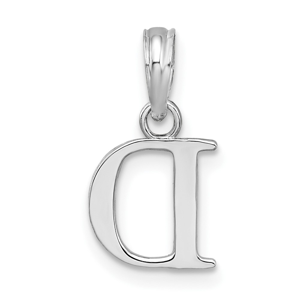 Sterling Silver Rhodium-plated Polished Block Initial -D- Pendant (QC9792D)