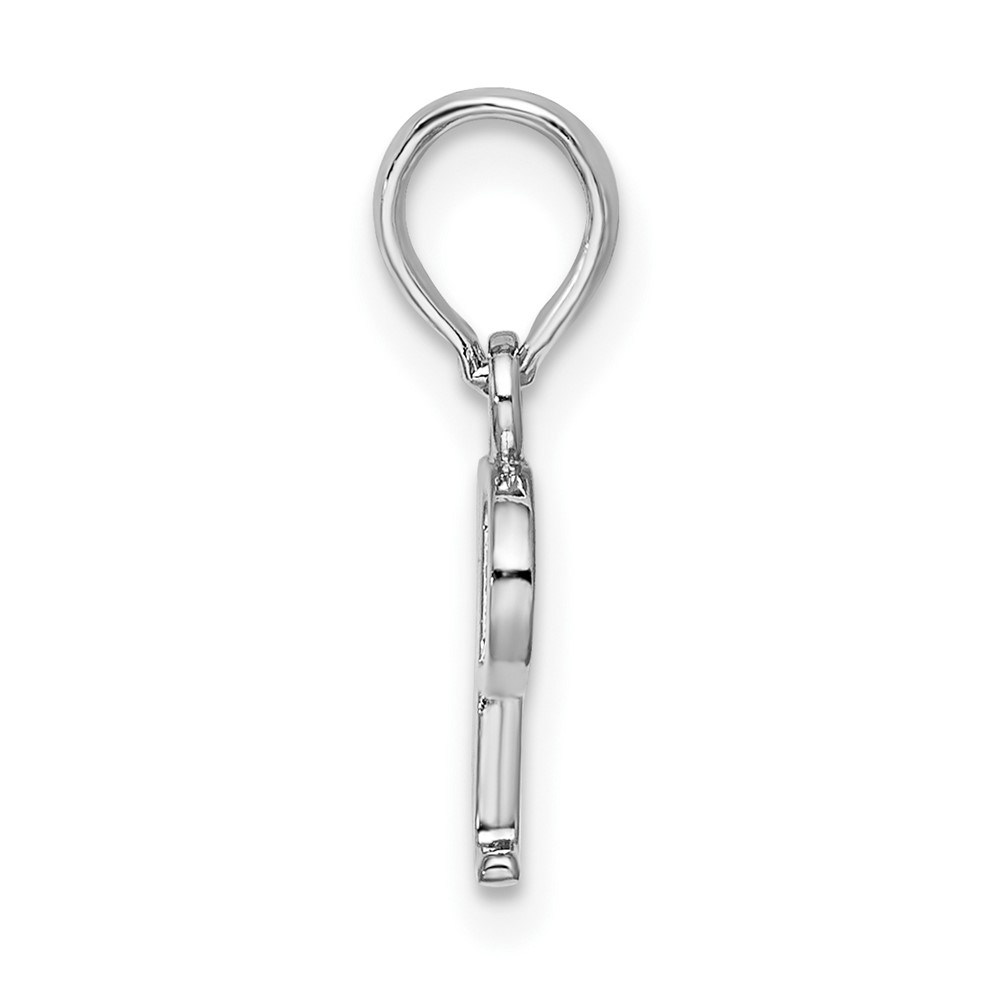 Sterling Silver Rhodium-plated Polished Block Initial -P- Pendant (QC9792P)