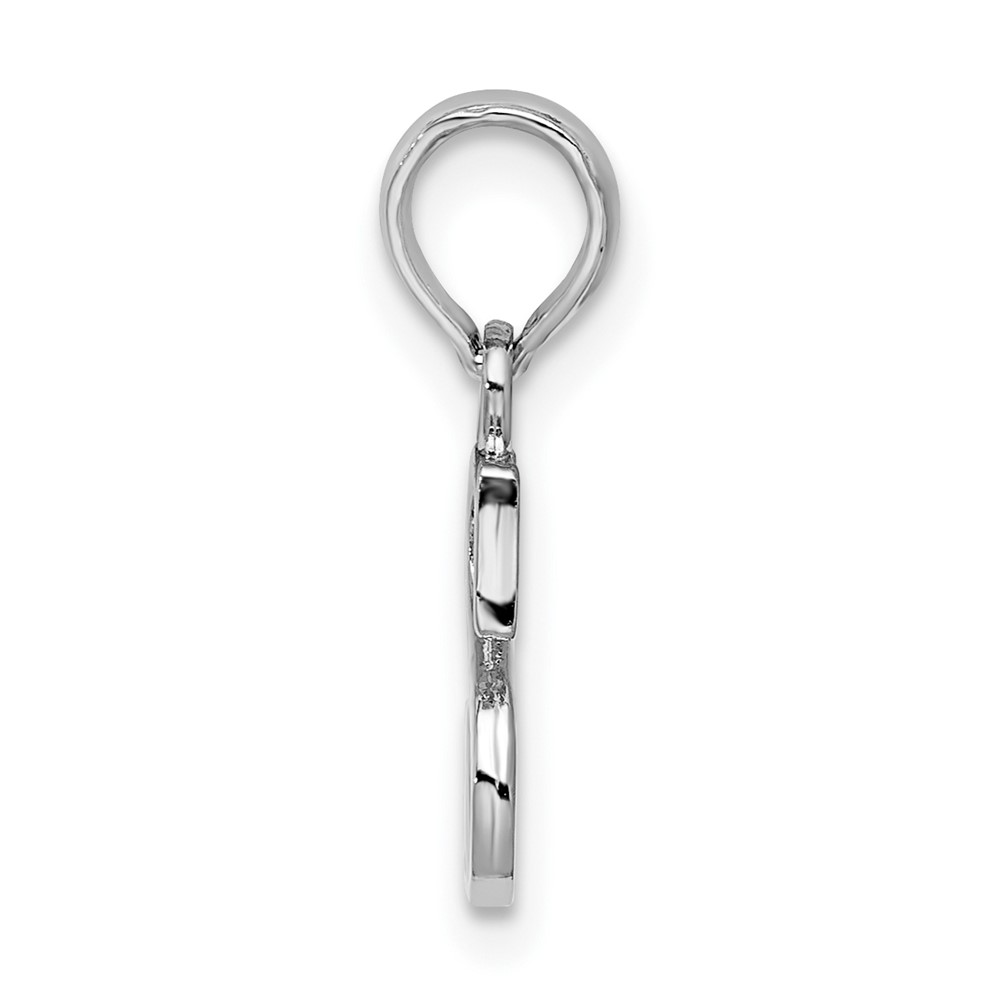 Sterling Silver Rhodium-plated Polished Block Initial -S- Pendant (QC9792S)