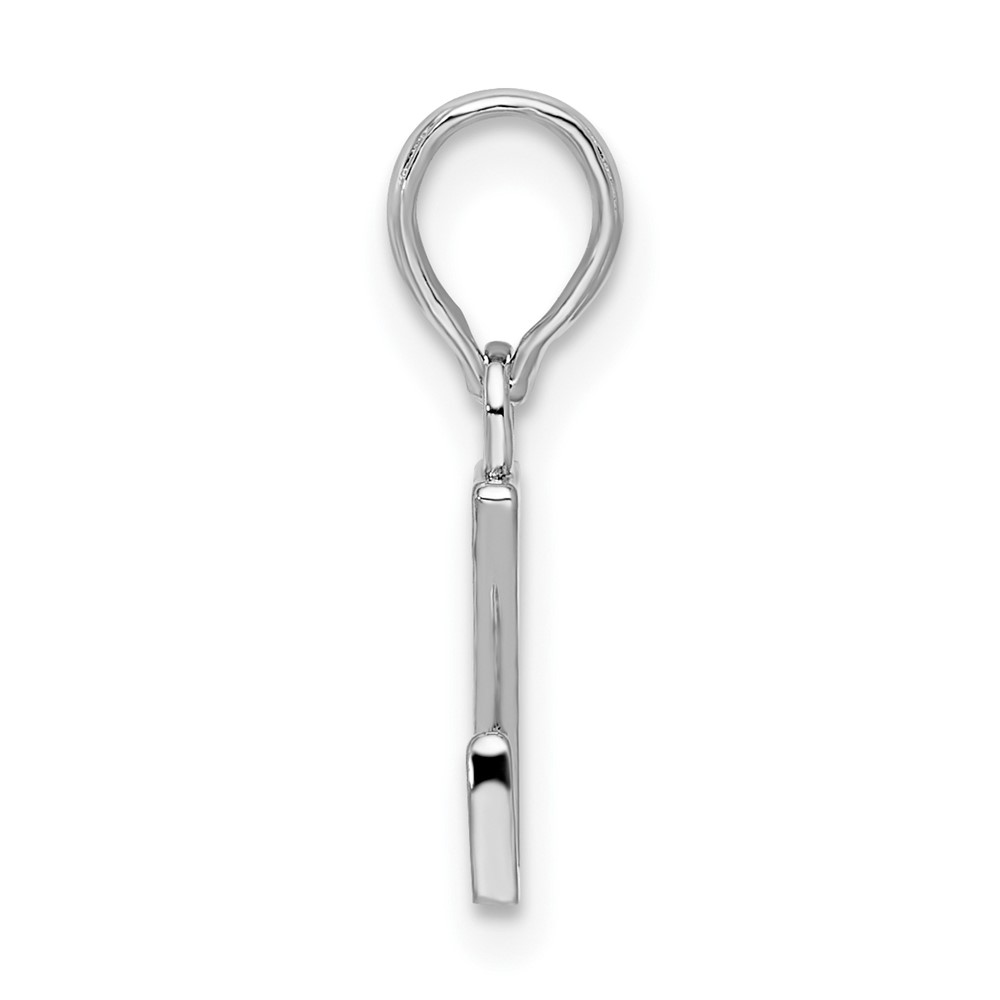Sterling Silver Rhodium-plated Polished Block Initial -Z- Pendant (QC9792Z)