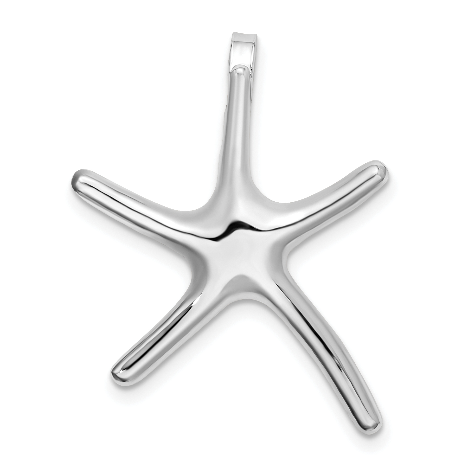 De-Ani Sterling Silver Rhodium-Plated Polished Dancing Starfish Slide (QC9835)