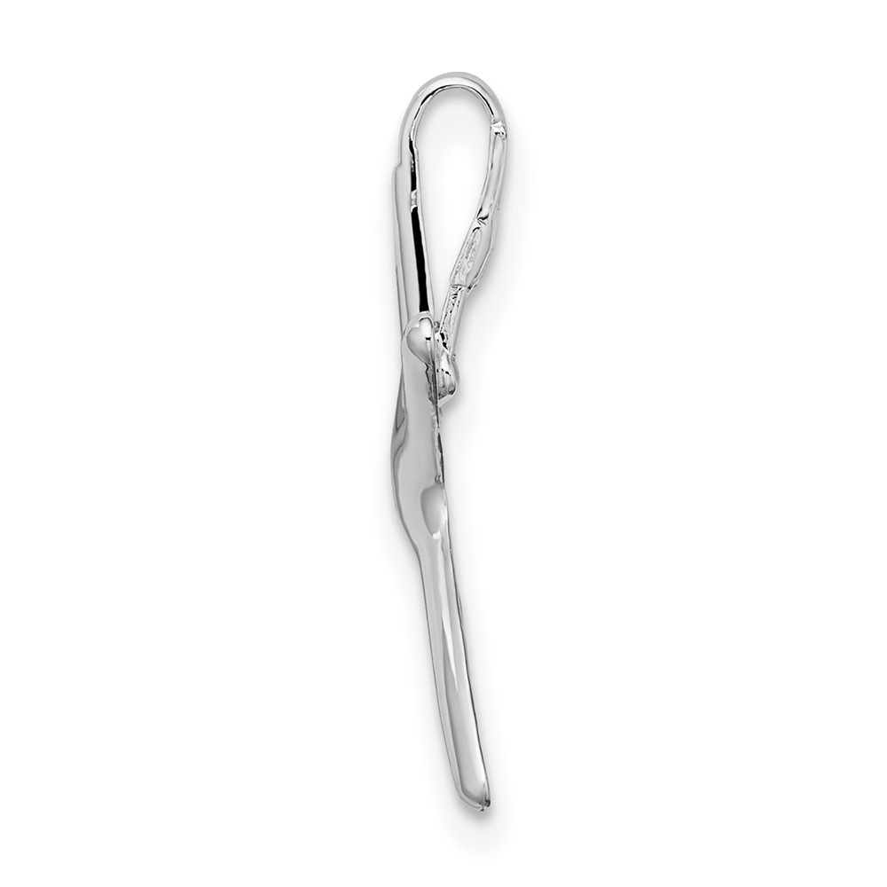 De-Ani Sterling Silver Rhodium-Plated Polished Dancing Starfish Slide (QC9974)
