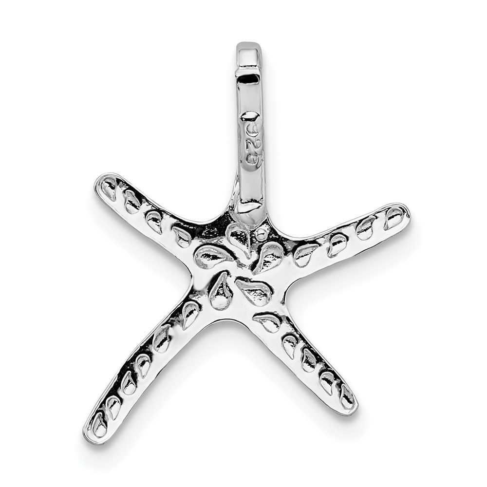 De-Ani Sterling Silver Rhodium-Plated Polished Dancing Starfish Slide (QC9974)